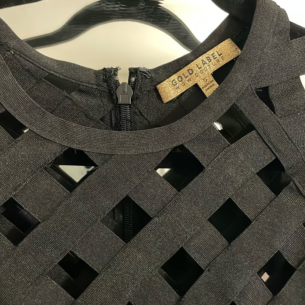 WOW COUTURE/ GOLD LABEL  Brand new black oat cage maxi bandage dress size medium